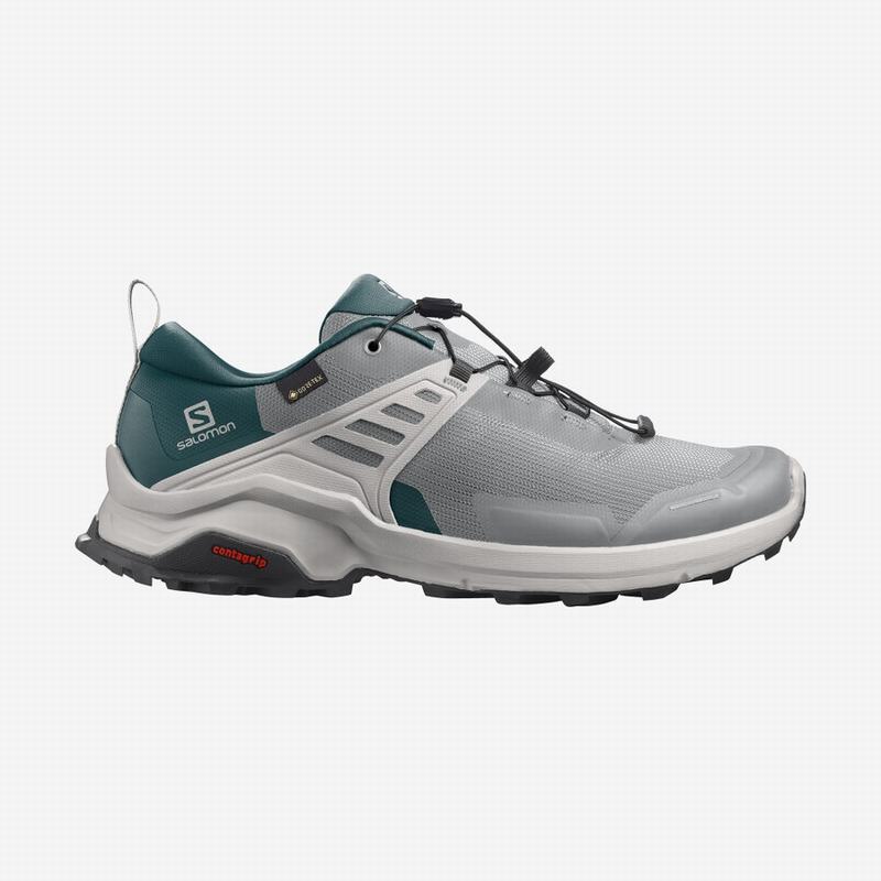 Chaussures De Randonnée Salomon Homme Grise Foncé / Turquoise - Salomon X RAISE GORE-TEX - France (2